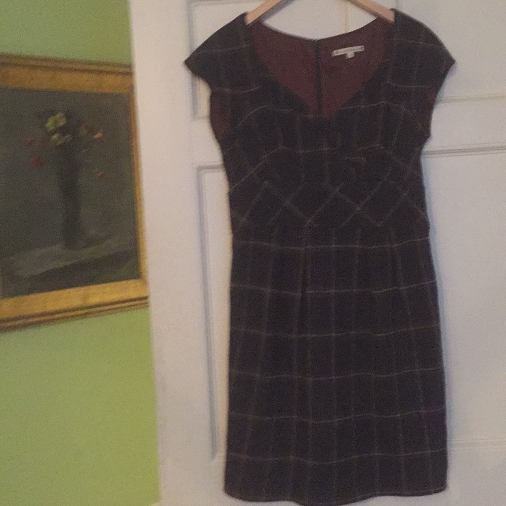 Nanette Lepore Black and Purple Plaid Mini Dress